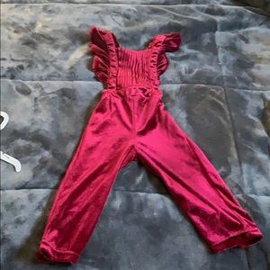 Velvet toddler jumpsuit.